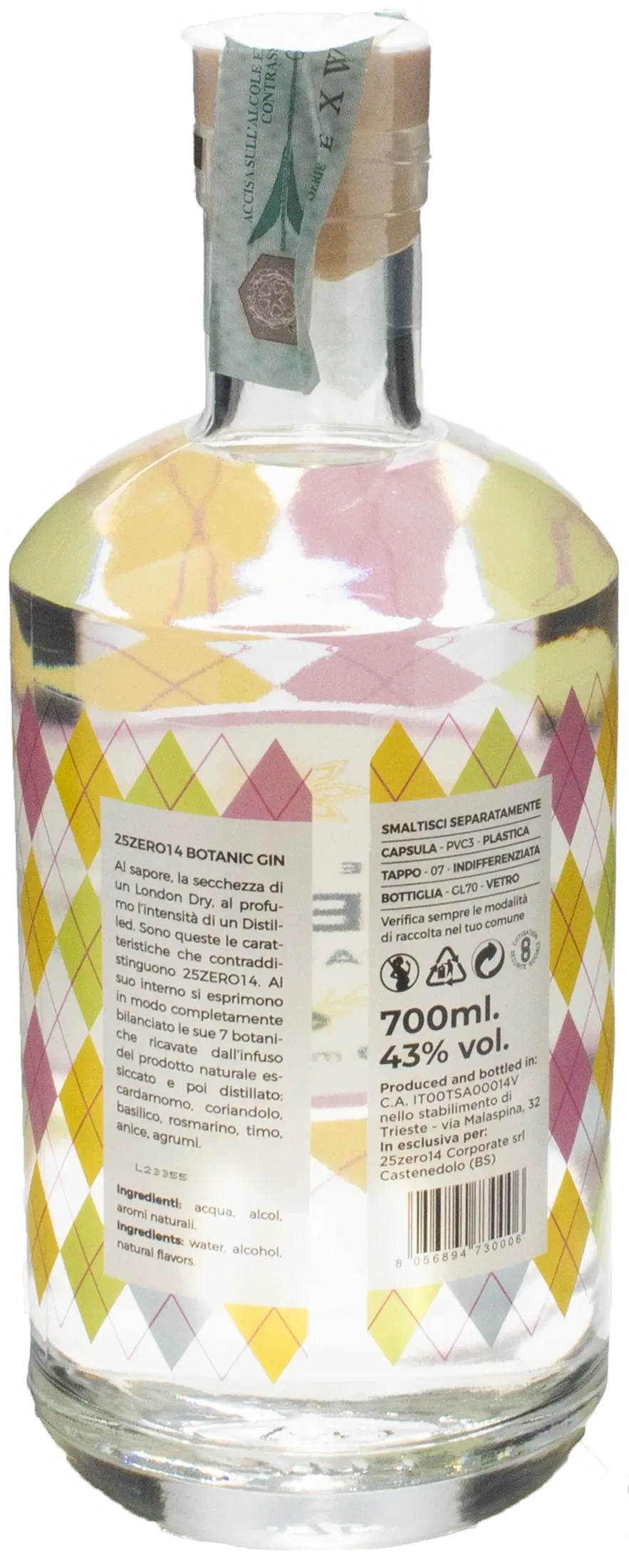 25Zero14 Gin Botanic 0.7L - Image 2
