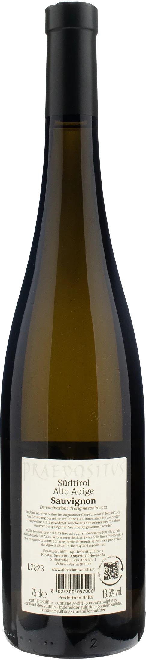 Abbazia di Novacella Praepositus Sauvignon 2022 - Image 2