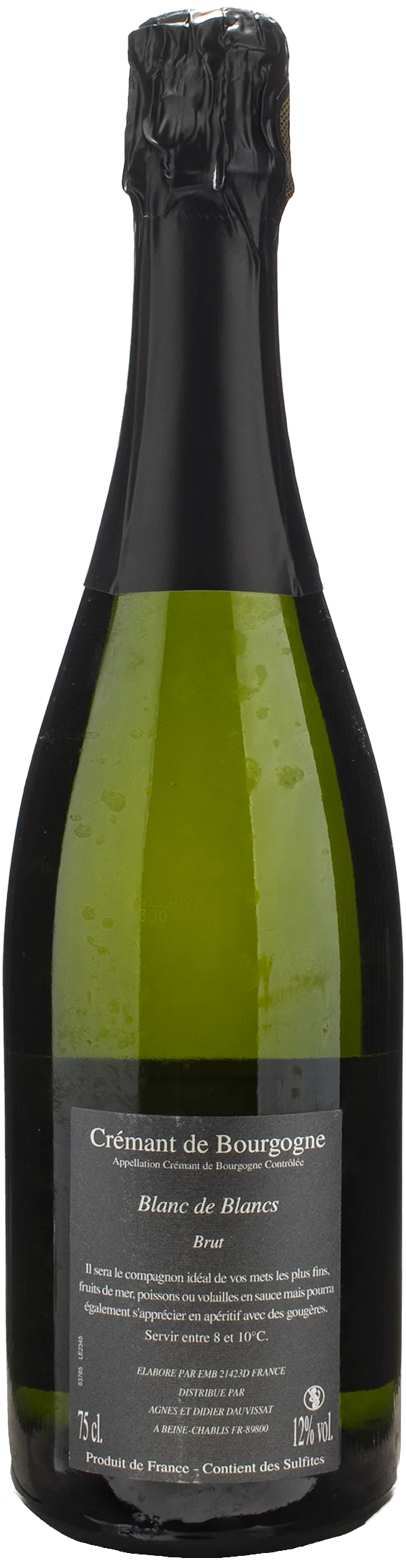 Agnes et Didier Dauvissat Cremant de Bourgogne Blanc de Blancs Brut - Image 2
