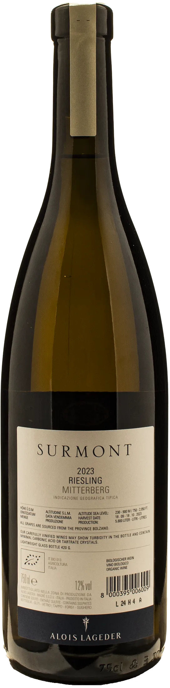 Alois Lageder Surmont Riesling 2023 - Image 2