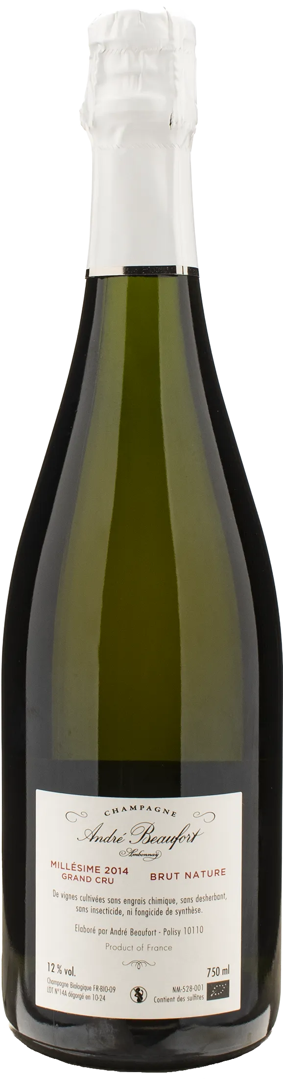 Andre Beaufort Champagne Ambonnay Grand Cru Brut Nature 2014 - Image 2