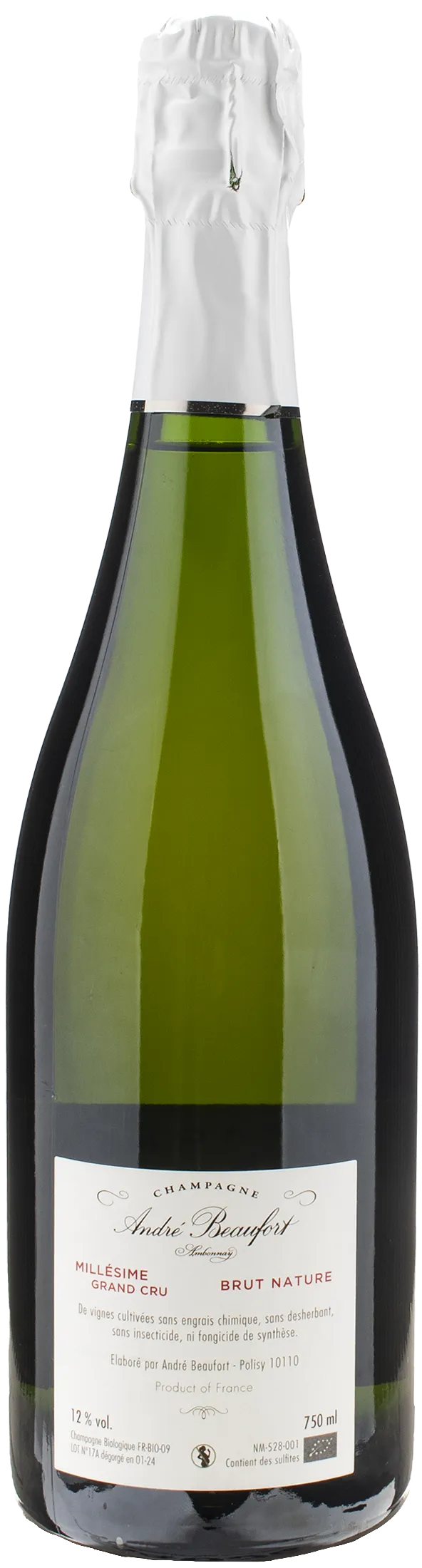 Andre Beaufort Champagne Ambonnay Grand Cru Brut Nature 2017 - Image 2