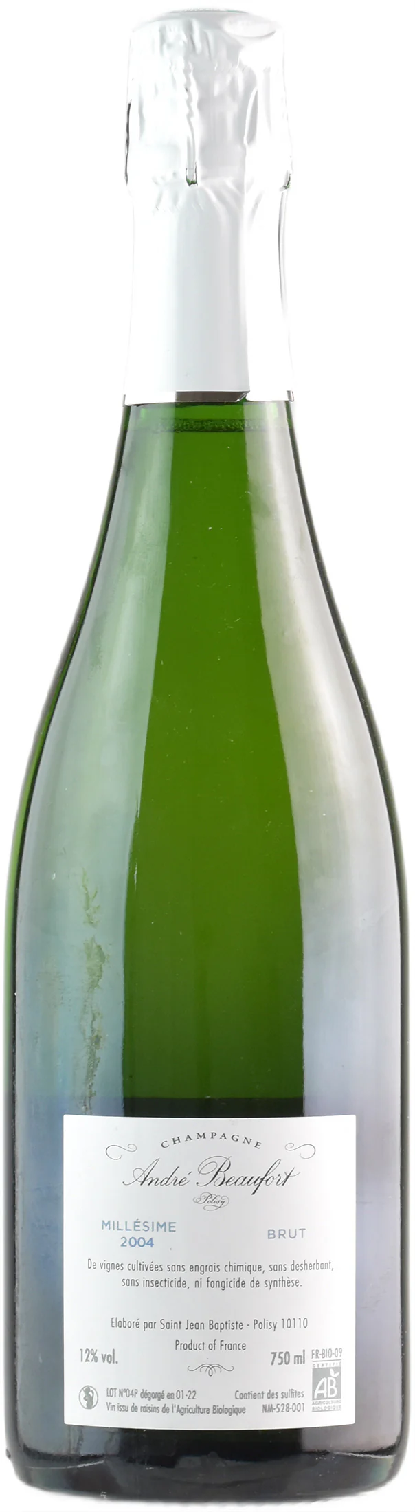 Andre Beaufort Champagne Polisy Brut 2004 - Image 2