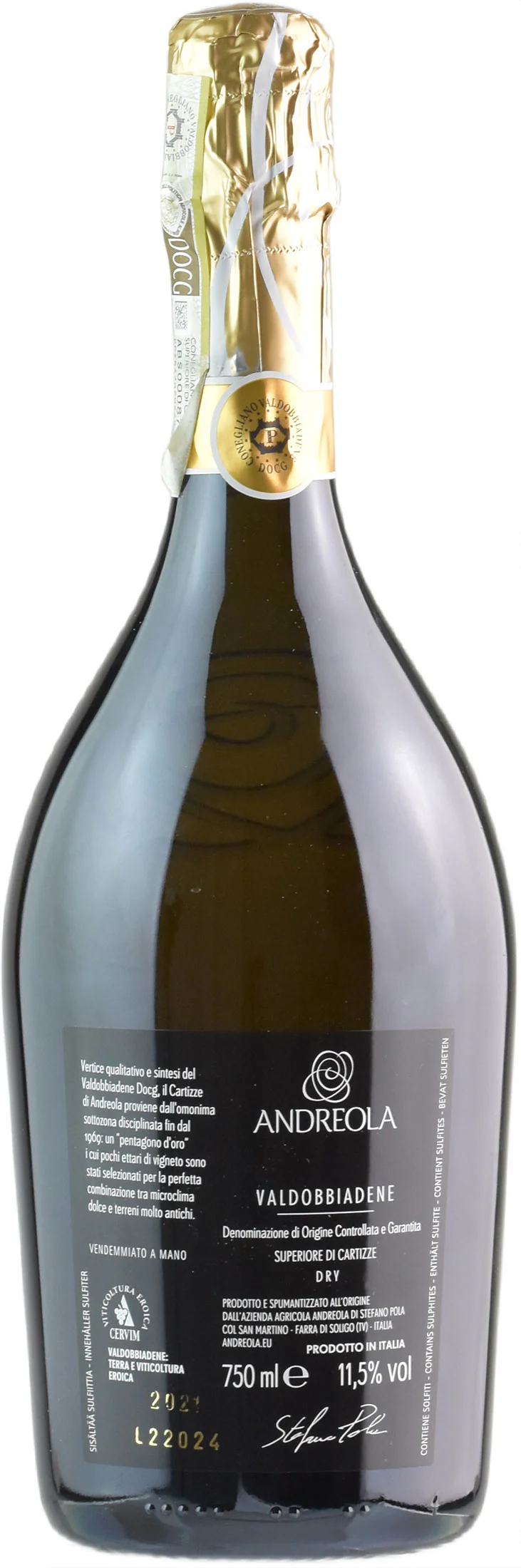 Andreola Valdobbiadene Prosecco Superiore di Cartizze Dry 2021 - Image 2