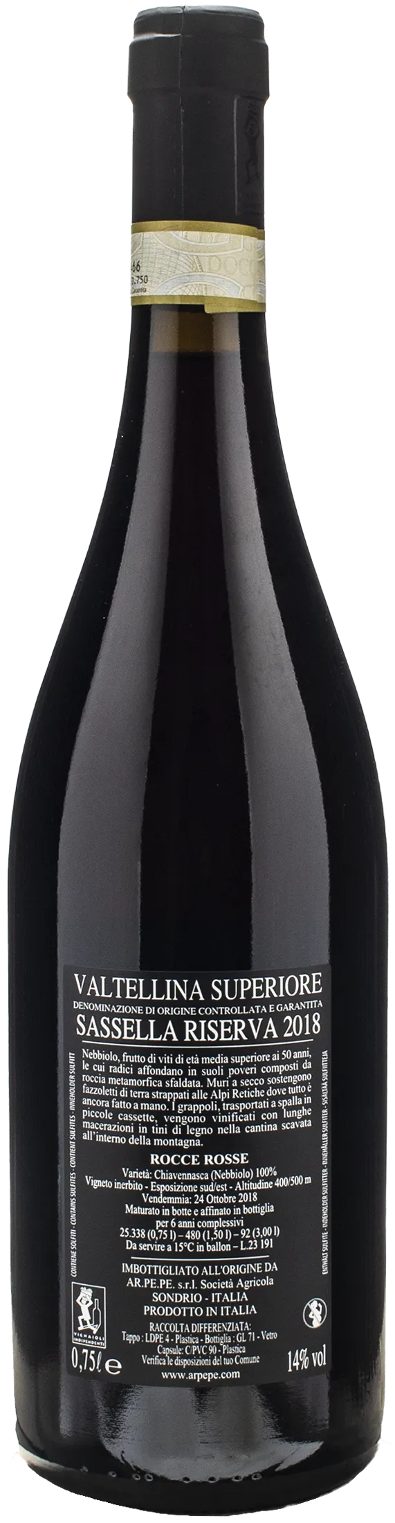 Ar.Pe.Pe Valtellina Superiore Sassella Riserva Rocce Rosse 2018 - Image 2