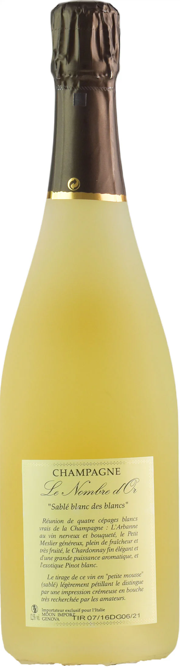 Aubry Champagne Blanc des Blancs Brut Nature Le Nombre d'Or Sablé 2015 - Image 2