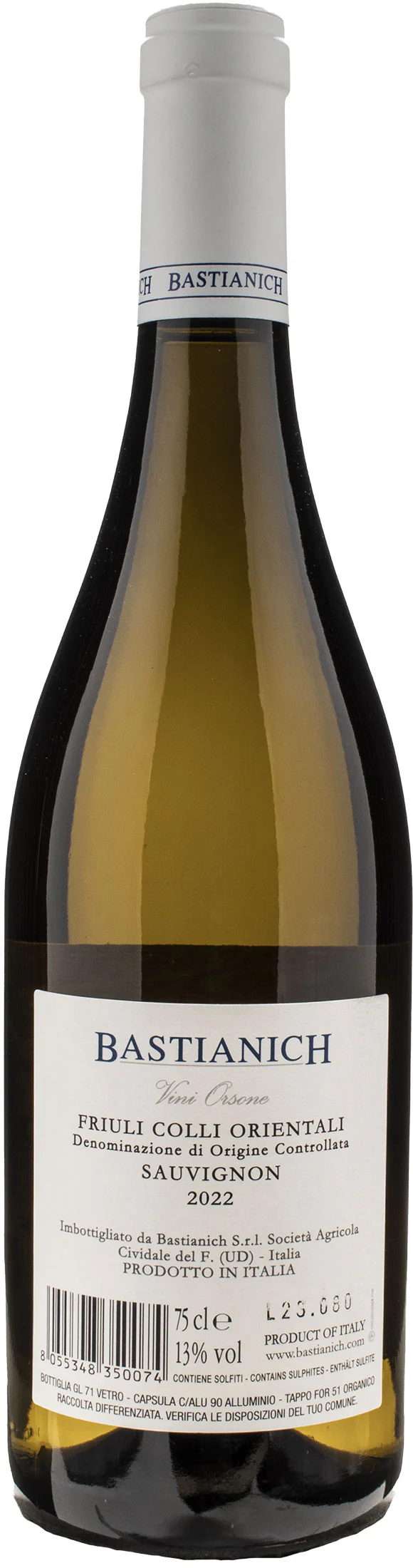 Bastianich Sauvignon Blanc Vini Orsone 2022 - Image 2