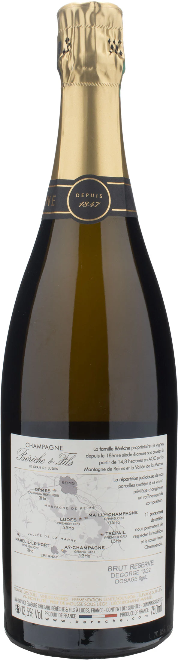 Bereche Champagne Brut Reserve Vieilles Vignes Cuvèe Non Filtrée - Image 2