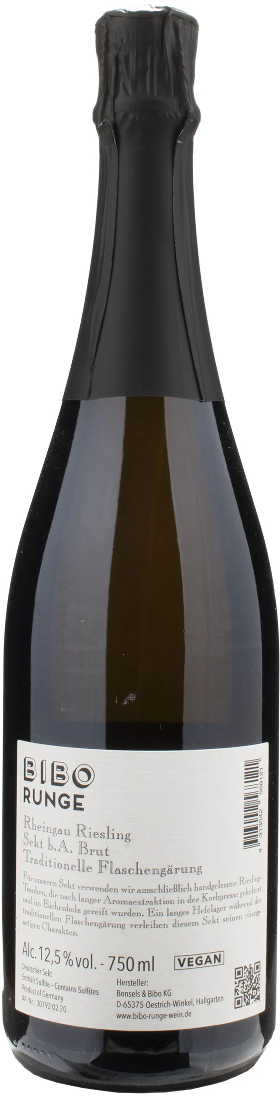 Bibo Runge Rheingau Riesling Sekt b.A. Brut 2014 - Image 2