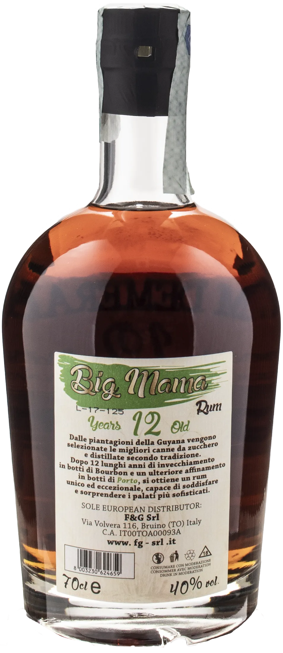 Big Mama Rum Demerara Porto Finished 12 Y.O. 0.7L - Image 2