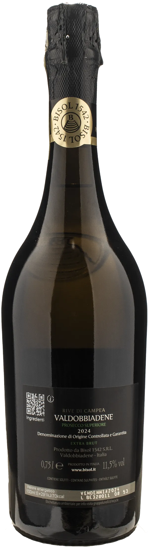 Bisol 1542 Valdobbiadene Prosecco Superiore Rive di Campea Extra Brut 2024 - Image 2