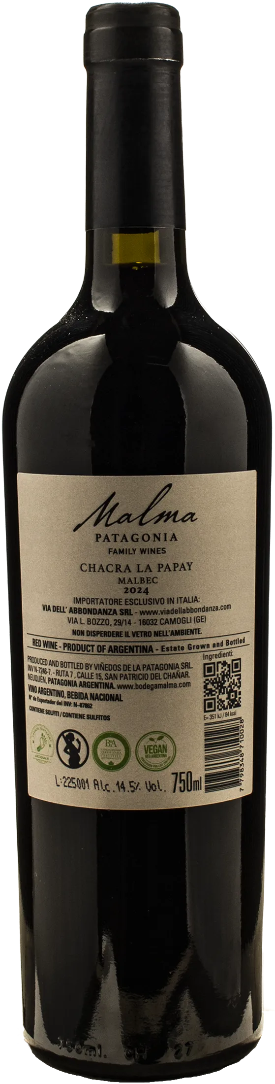Bodega Malma Patagonia Chacra Malbec la Papay 2024 - Image 2