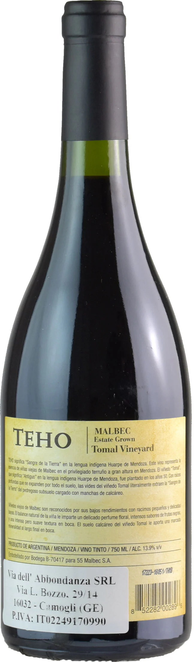 Bodega TintoNegro Teho Malbec 2014 - Image 2