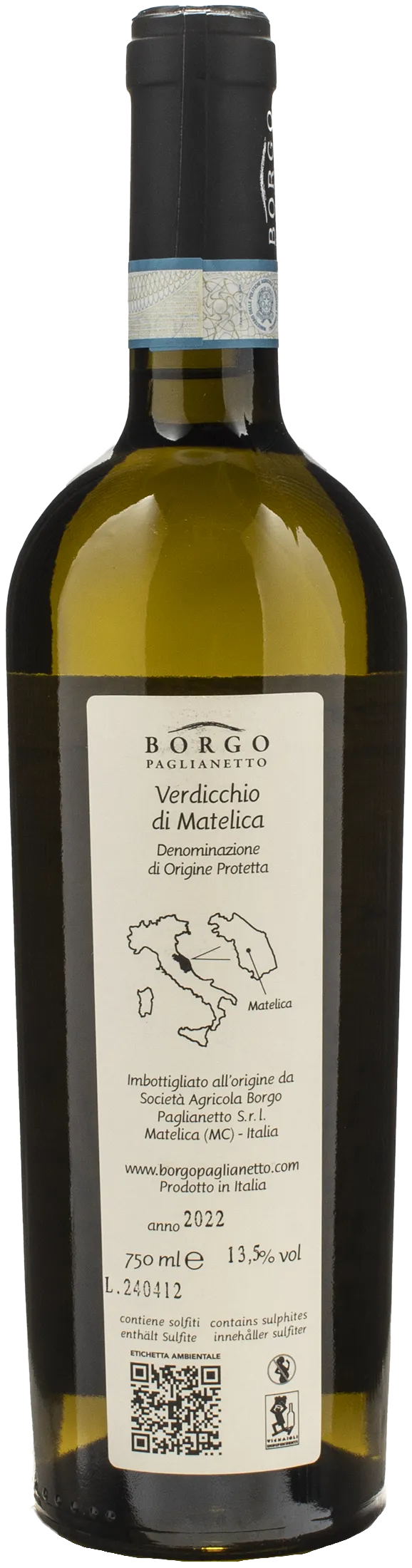 Borgo Paglianetto Verdicchio Matelica Vertis 2022 - Image 2