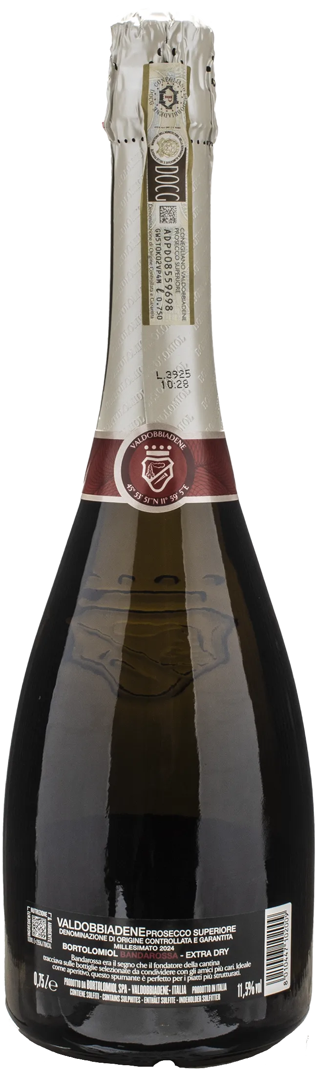 Bortolomiol Valdobbiadene Prosecco Superiore Extra Dry Bandarossa 2024 - Image 2