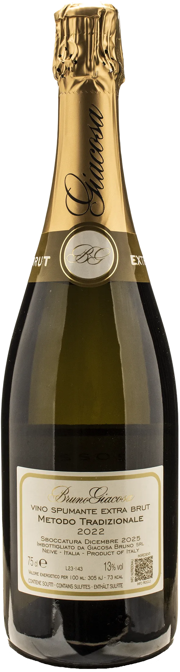 Bruno Giacosa Spumante Metodo Tradizionale Extra Brut 2022 - Image 2