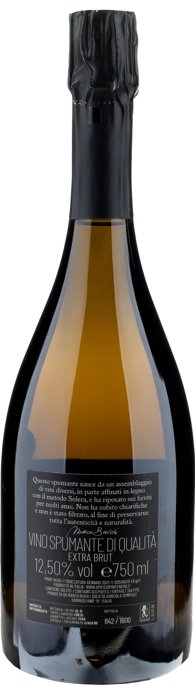 Buvoli Super Sei Metodo Classico Blanc de Noirs Extra Brut - Image 2