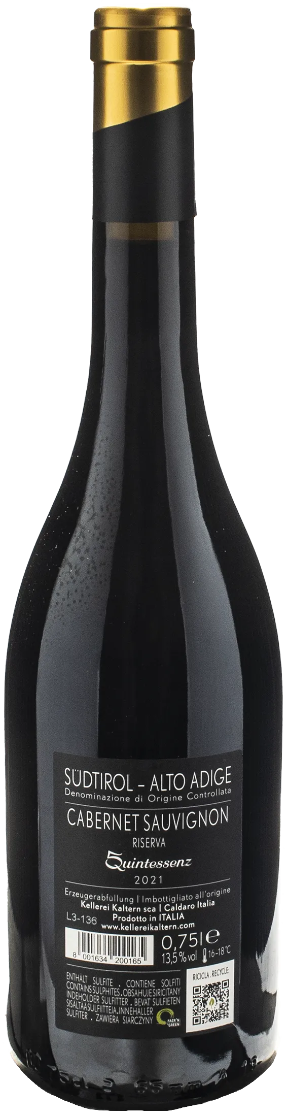 Caldaro Quintessenz Cabernet Sauvignon Riserva 2021 - Image 2