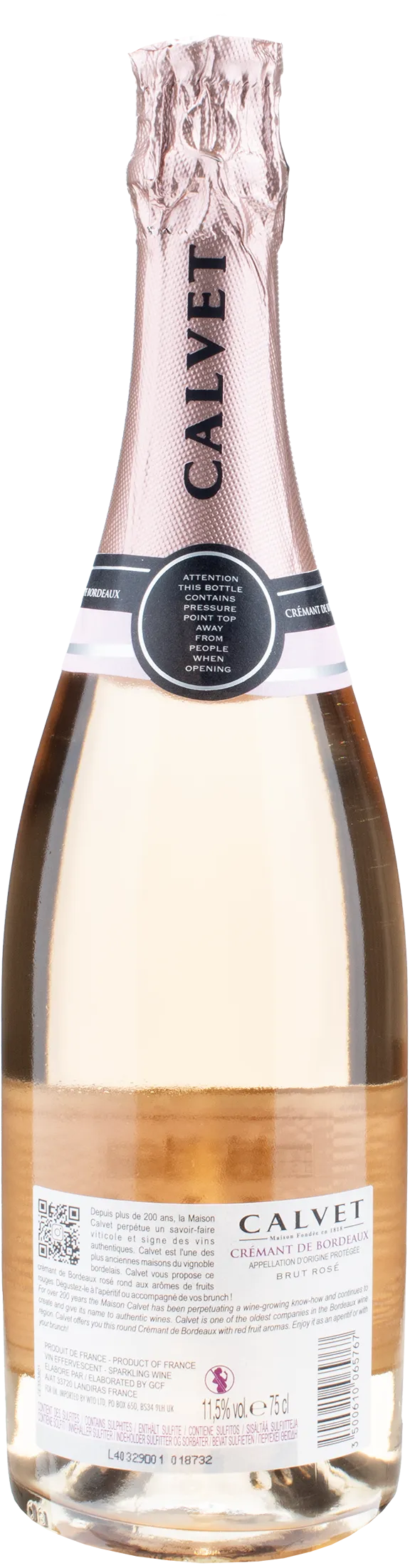 Calvet Cremant de Bordeaux Brut Rosè 2021 - Image 2