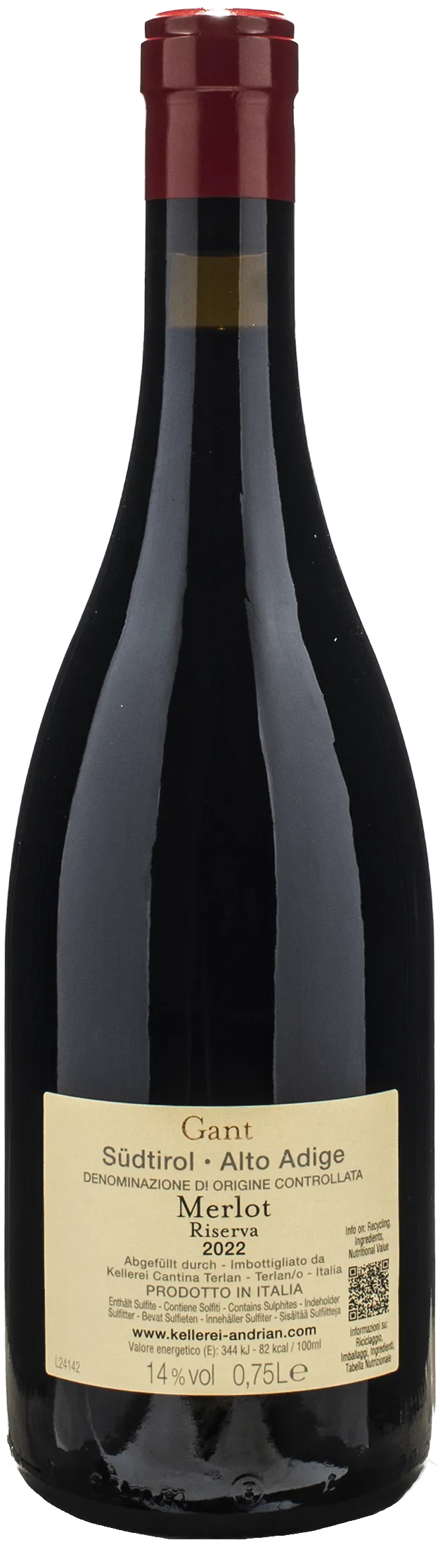 Cantina Andrian Merlot Riserva Gant 2022 - Image 2