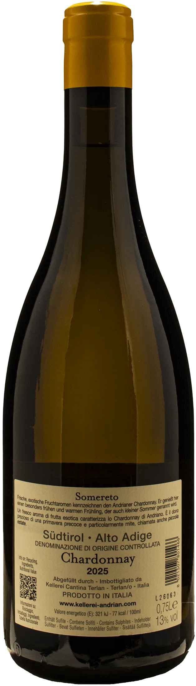 Cantina Andriano Chardonnay Somereto 2025 - Image 2