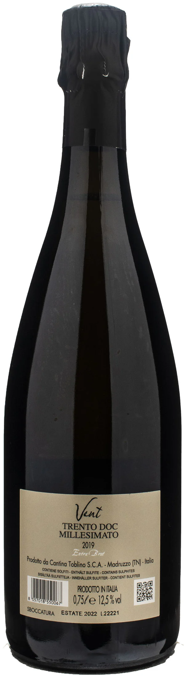 Cantina Toblino Vènt Extra Brut Millesimato 2019 - Image 2