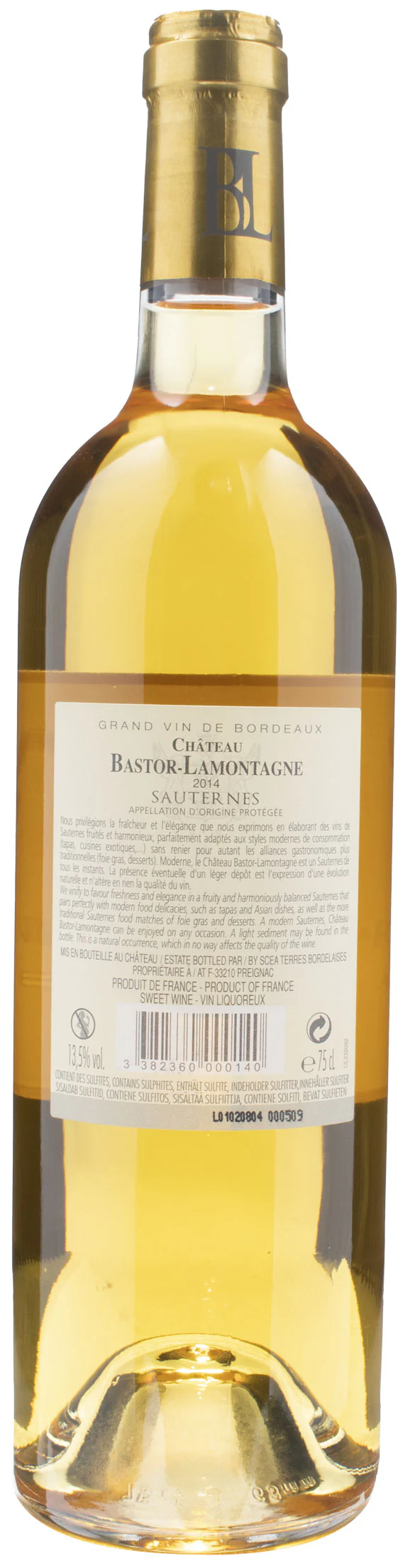 Chateau Bastor Lamontagne Sauternes 2014 - Image 2