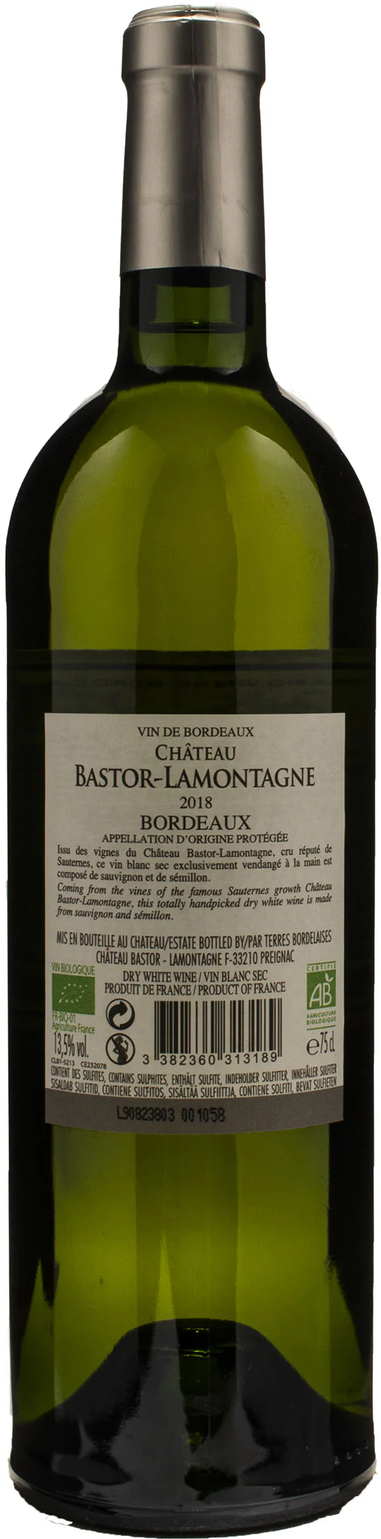 Chateau Bastor Lamontagne Sauvignon Bordeaux Sec 2018 - Image 2