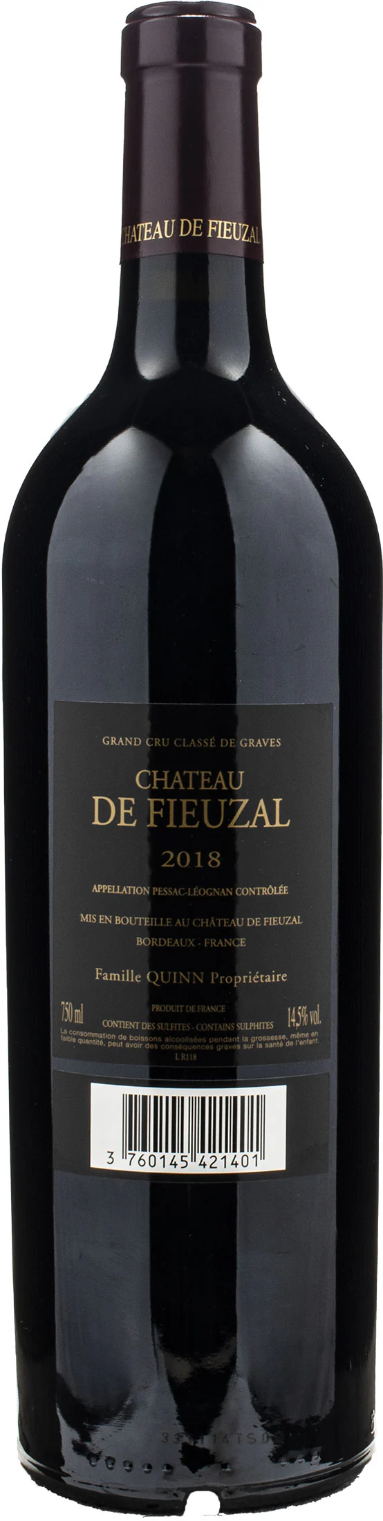 Chateau de Fieuzal Pessac Leognan Grand Cru Rouge 2018 - Image 2