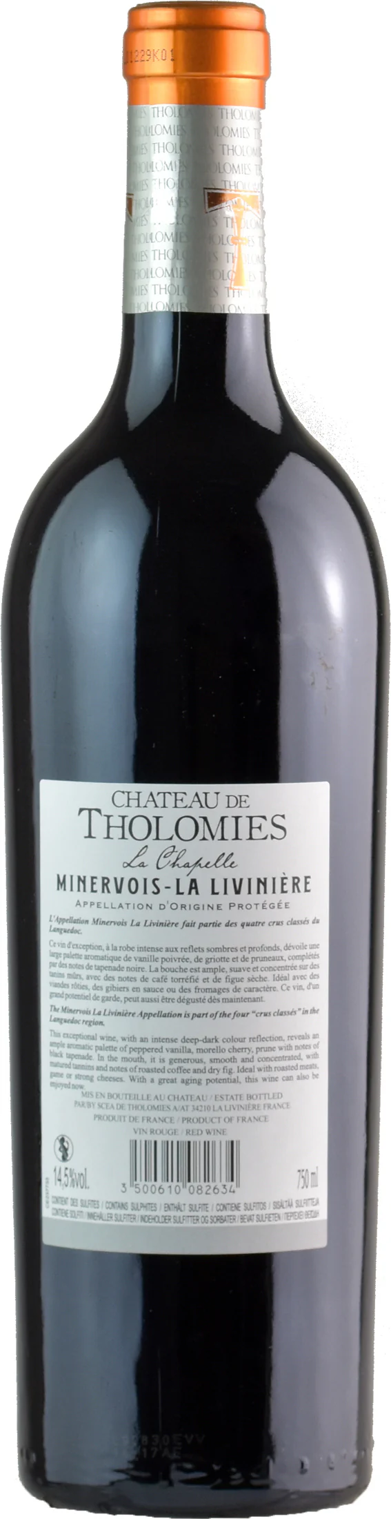 Chateau De Tholomies Le Chapelle Minervois La Liviniere 2017 - Image 2