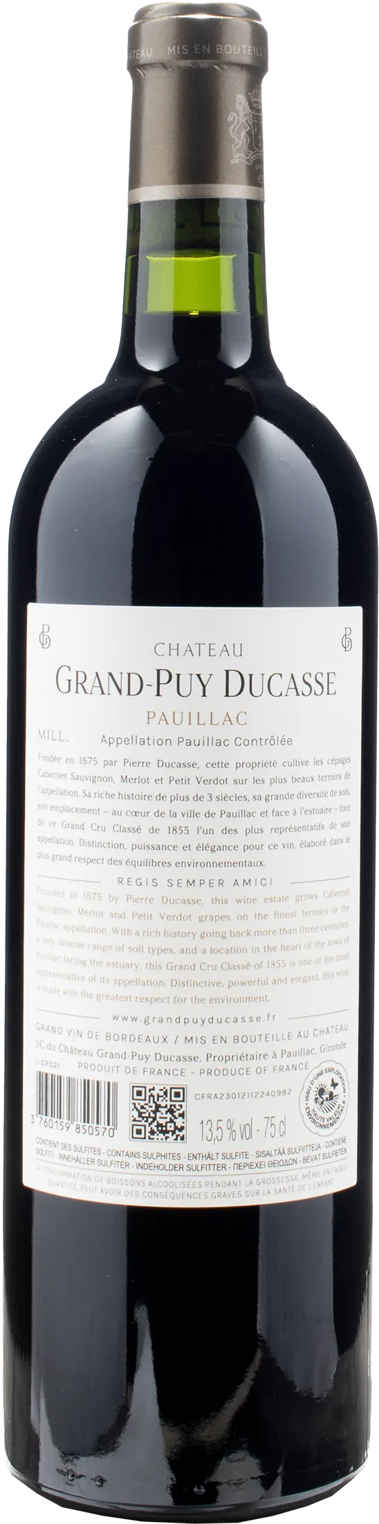 Chateau Grand Puy Ducasse Pauillac Grand Cru Classe 2021 - Image 2