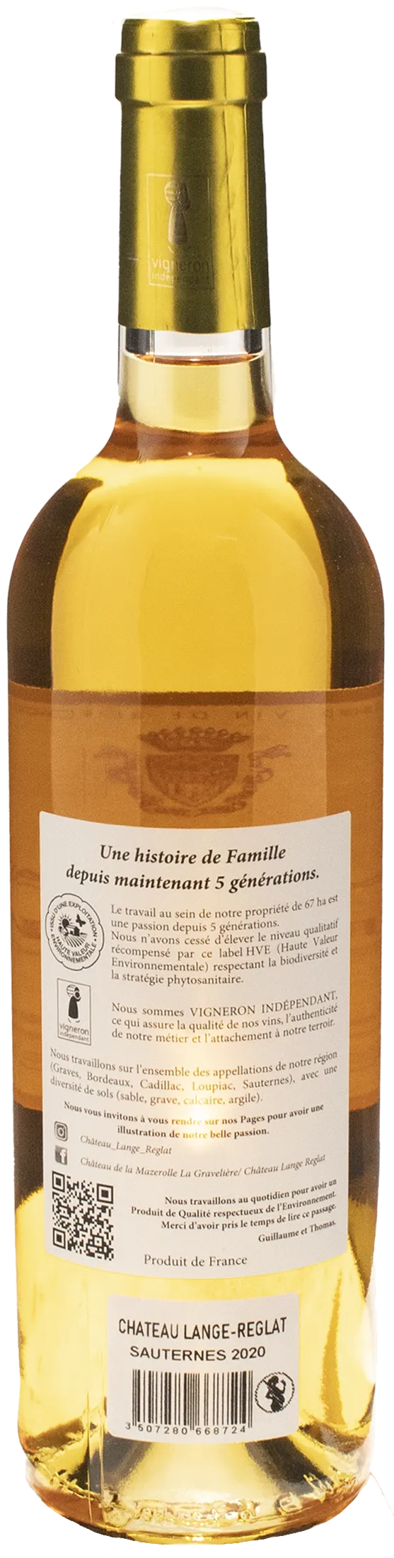 Chateau Lange-Reglat Sauternes 2020 - Image 2