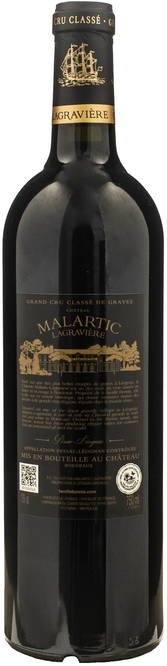 Chateau Malartic Lagraviere Pessac Leognan Grand Cru Classe des Graves Rouge 2021 - Image 2