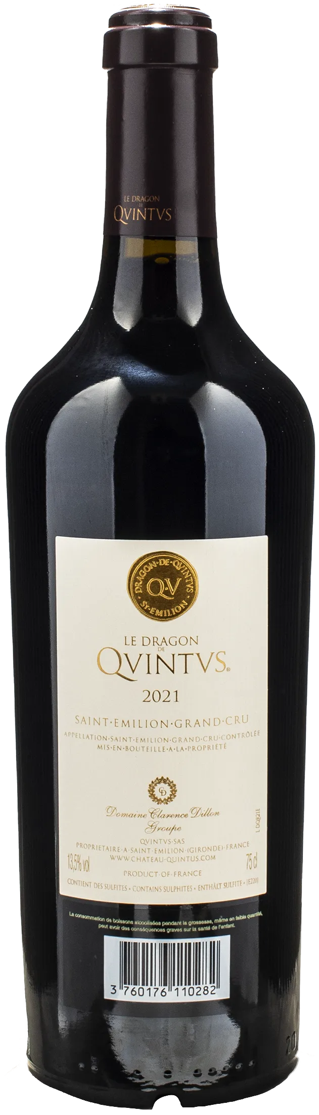 Chateau Quintus Saint Emilion Grand Cru Le Dragon de Quintus 2021 - Image 2