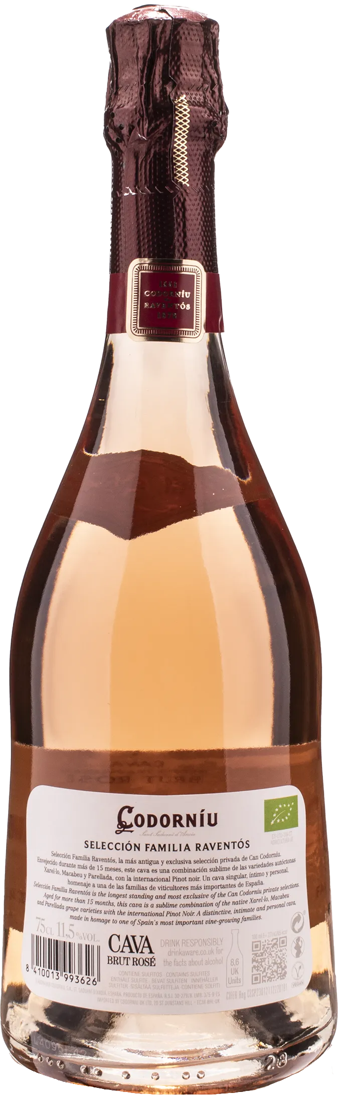 Codorniu Cava Seleccion Raventos Brut Rosè Pinot Noir - Image 2