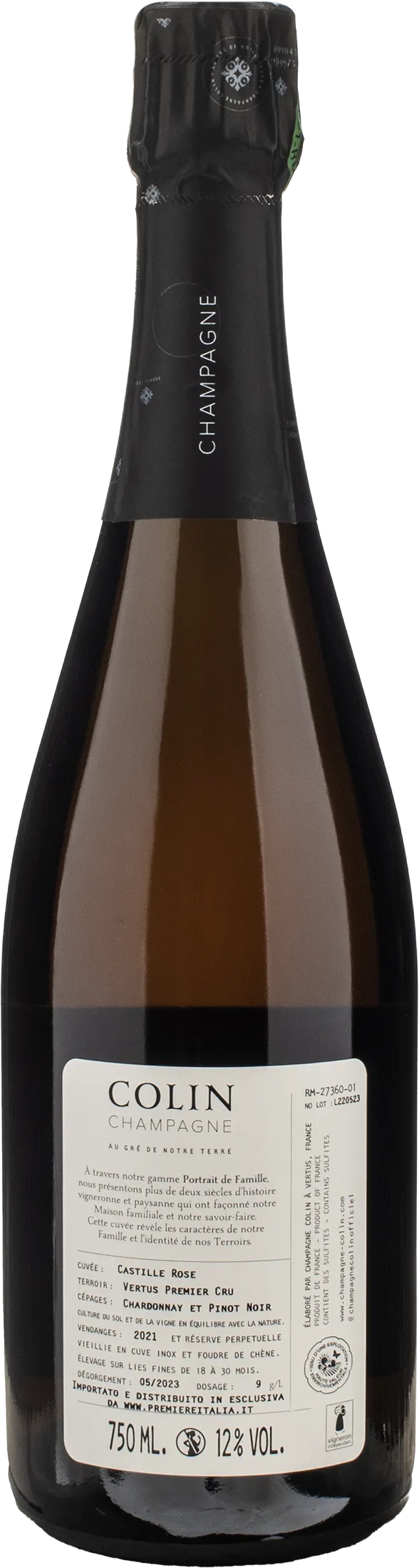 Colin Champagne Rosè Castille 1er Cru Brut Rosè - Image 2
