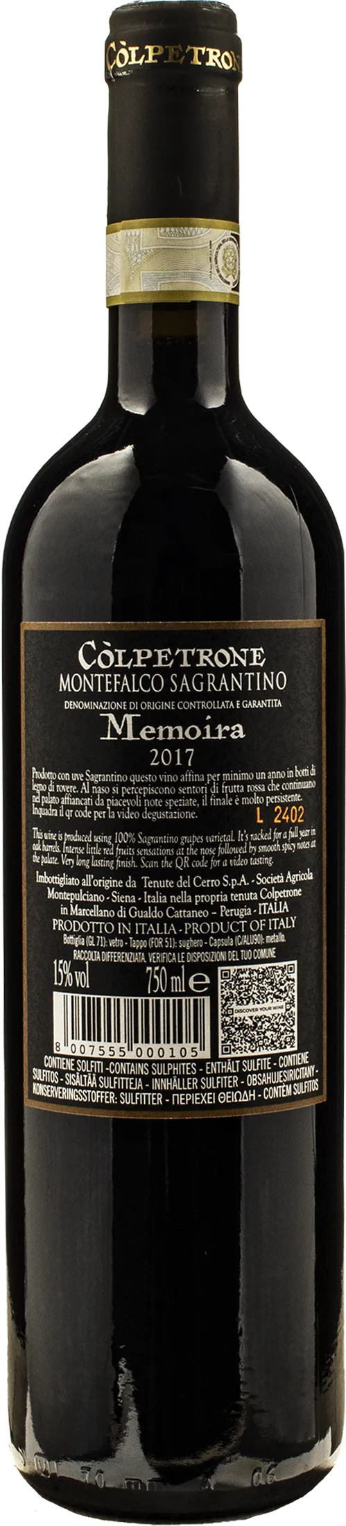 Colpetrone Sagrantino di Montefalco Memoira 2017 - Image 2