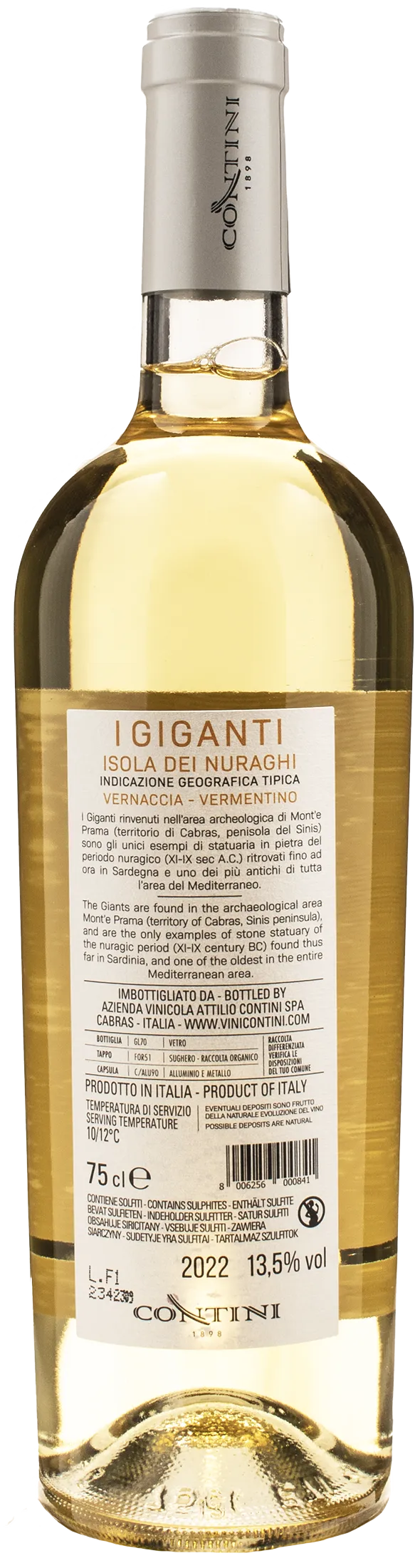 Contini I Giganti Bianco Isola dei Nuraghi Vernaccia Vermentino 2022 - Image 2