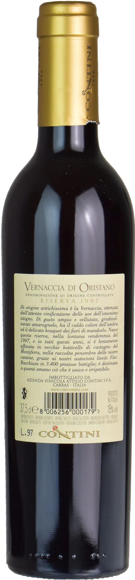 Contini Vernaccia di Oristano Riserva 0.375L 1997 - Image 2
