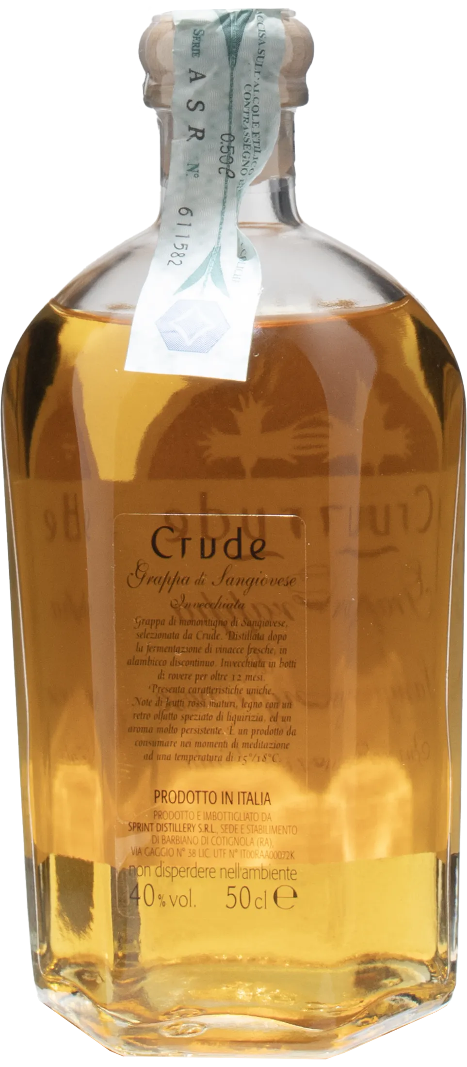Crude Grappa di Sangiovese Invecchiata 0.5L - Image 2