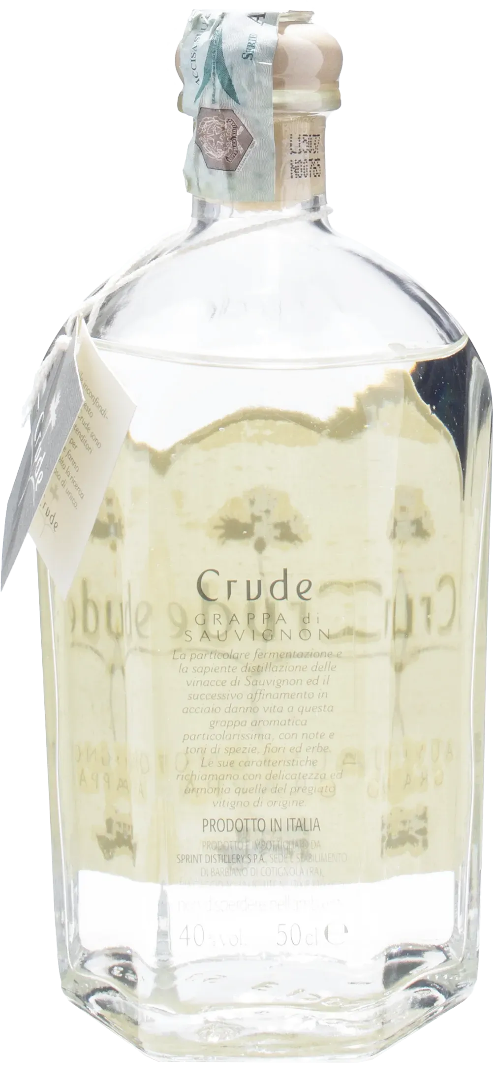 Crude Grappa Sauvignon Riserva Speciale 0.5L - Image 2