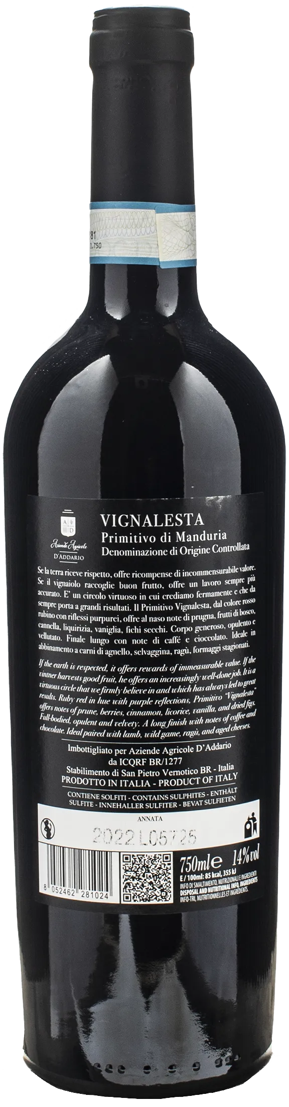 D'Addario Primitivo di Manduria Vignalesta 2022 - Image 2