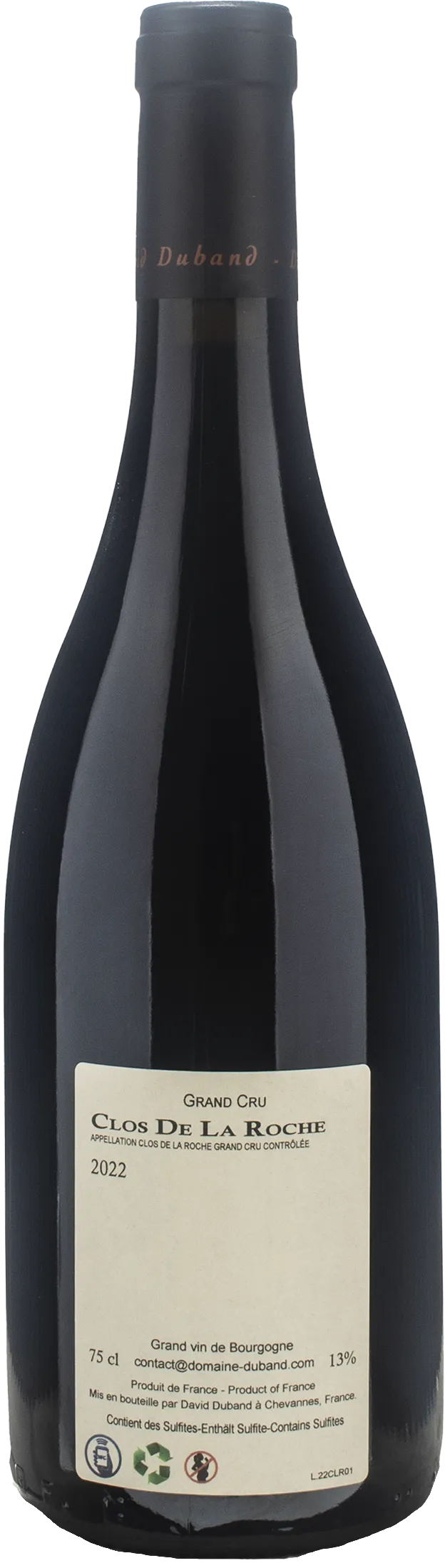 David Duband Clos de la Roche Grand Cru 2022 - Image 2