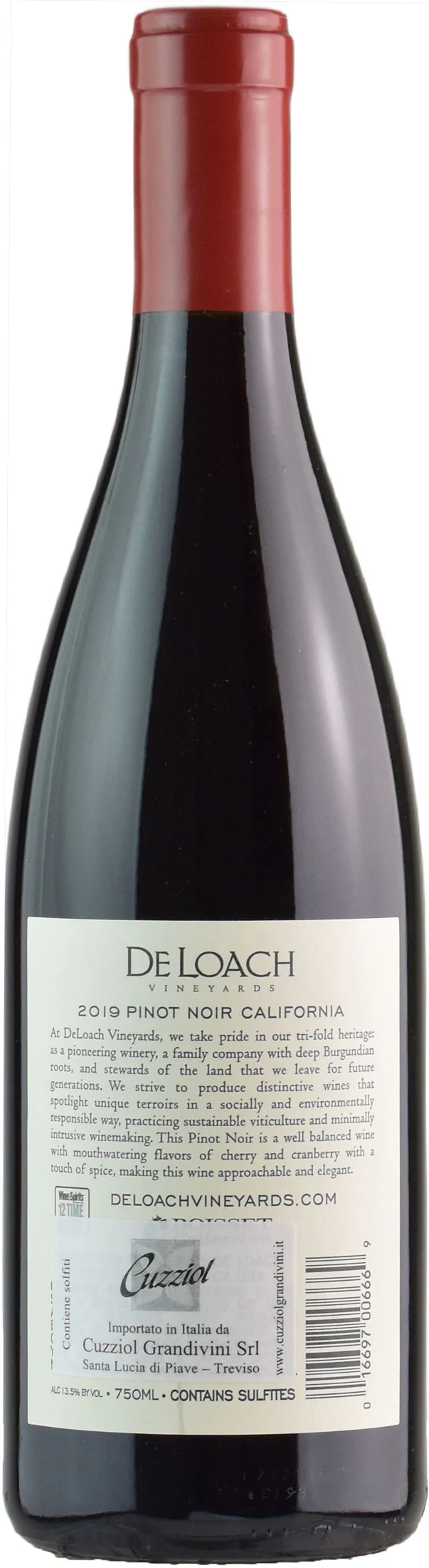 De Loach Winery Pinot Noir California Heritage Reserve 2019 - Image 2