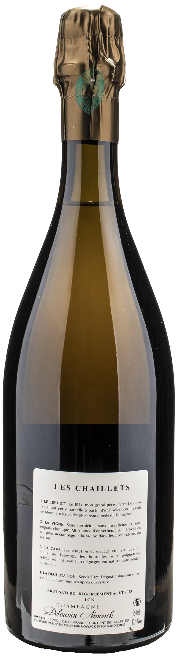 Delouvin Nowack Champagne Les Chaillets Loupette Blanc De Noirs Brut Nature - Image 2