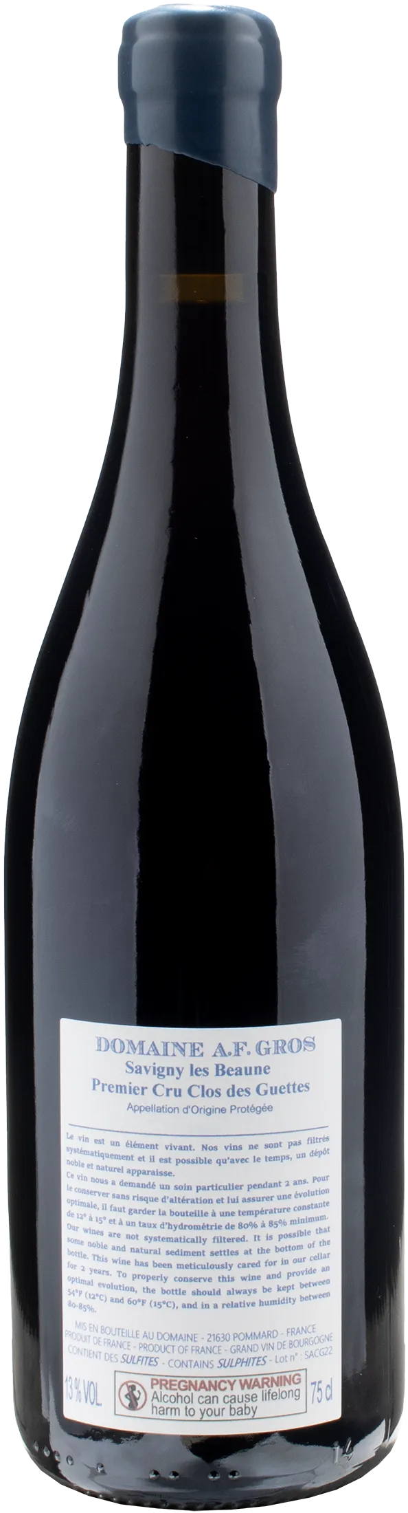 Domaine A.F. Gros Savigny les Beaune Rouge 1er Cru Clos des Guettes 2022 - Image 2