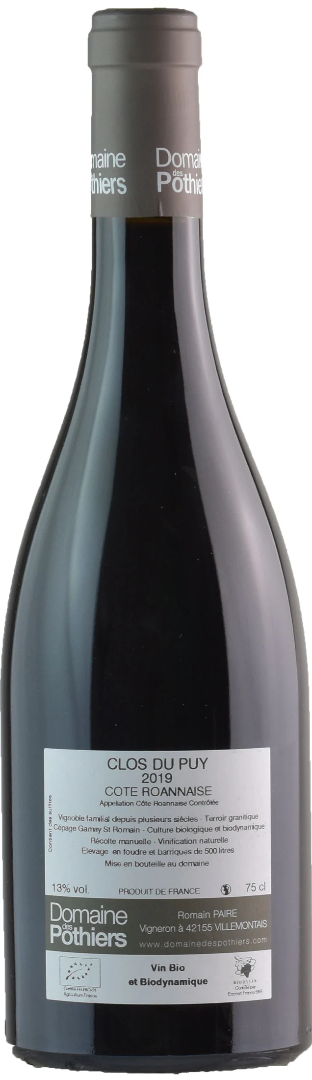Domaine des Pothiers Cote Roannaise Rouge Clos de Puy 2019 - Image 2