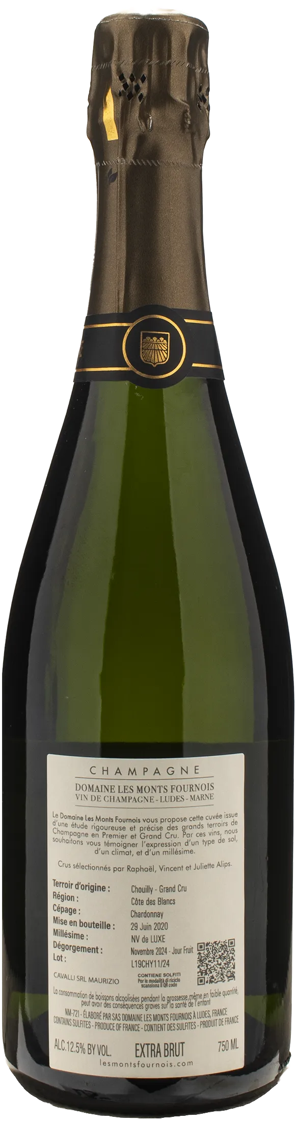Domaine Les Monts Fournois Champagne Grand Cru Cote Chouilly Extra Brut - Image 2