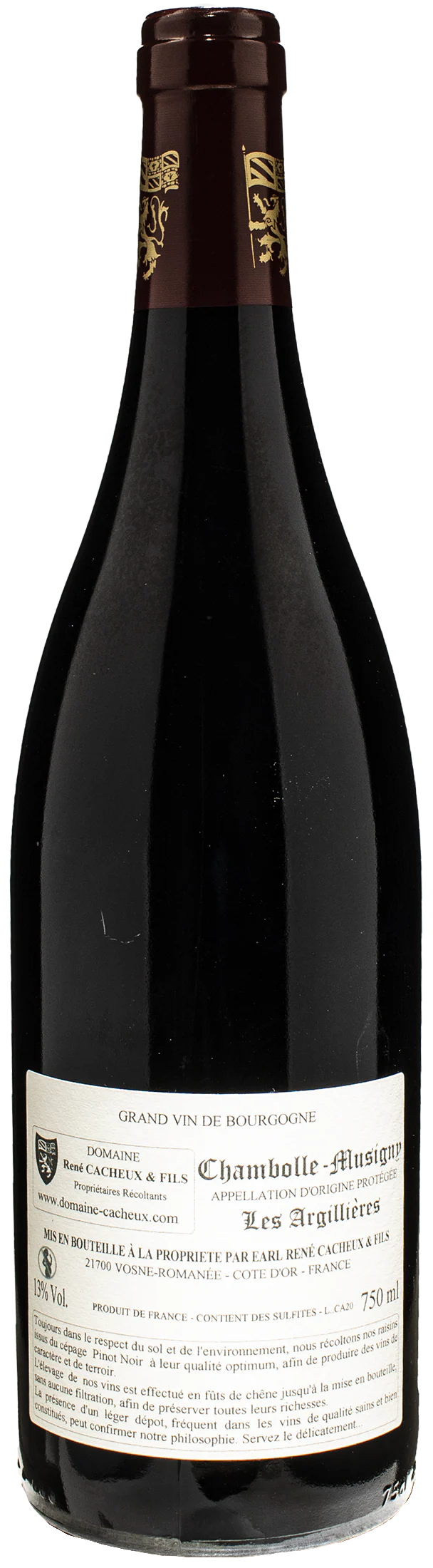 Domaine Rene Cacheux Chambolle Musigny Les Argilleres 2020 - Image 2