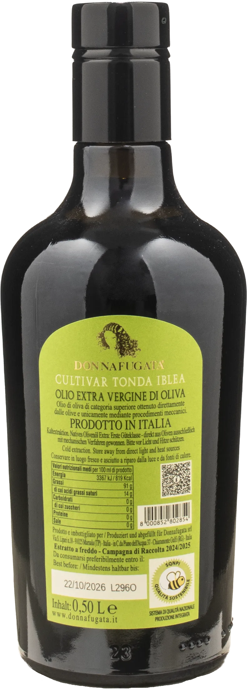 Donnafugata Extra Virgin Olive Oil Cultivar Tonda Iblea 0.5L 2025 - Image 2